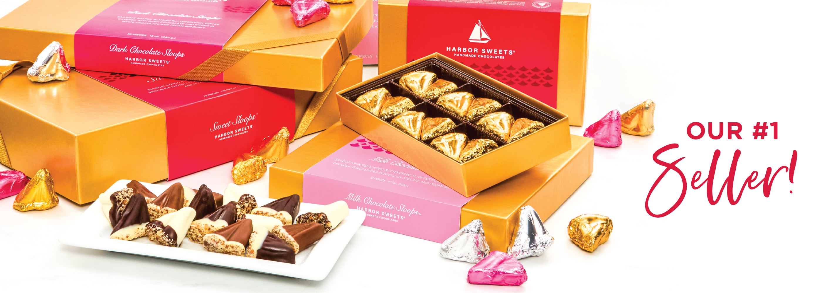 Banner featuring the three sloops - regular milk and dark