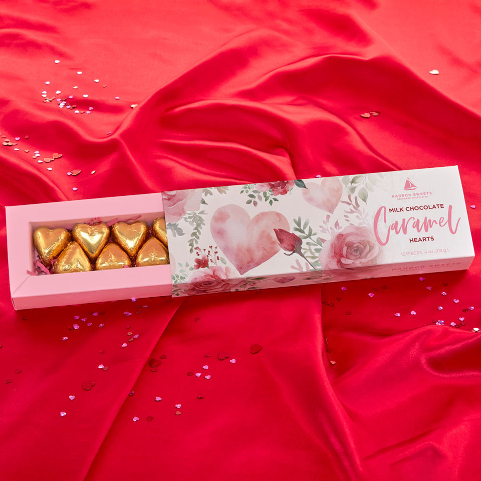 Milk Chocolate Caramel Hearts - 12 pc.