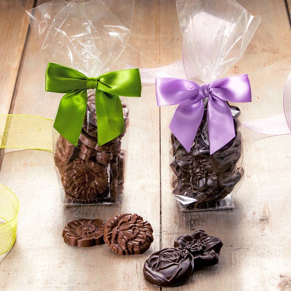Solid Chocolate Flowers - 18 pc