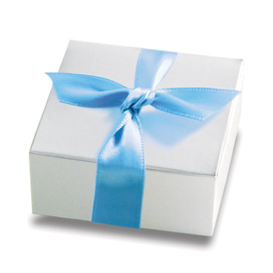 White Box with Blue Ribbon, Set of 5 - Harbor Sweets